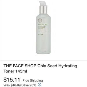 Chia seed hydrating facial toner
